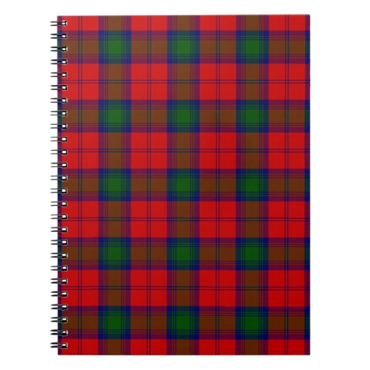 Lindsay tartan red green plaid notitieboek (Voorkant)