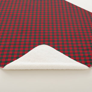 Lindsay tartan red green plaid sherpa deken