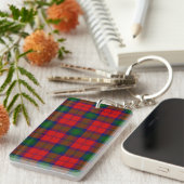 Lindsay tartan red green plaid sleutelhanger (Voorkant Rechts)