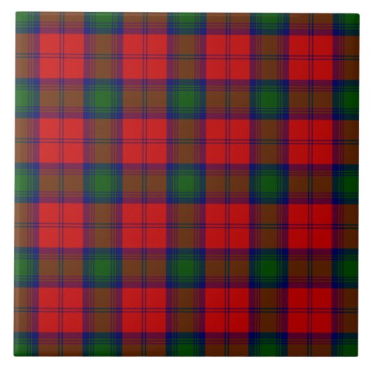 Lindsay tartan red green plaid tegeltje (Voorkant)