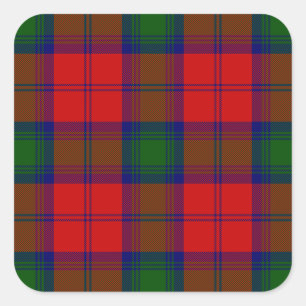 Lindsay tartan red green plaid vierkante sticker