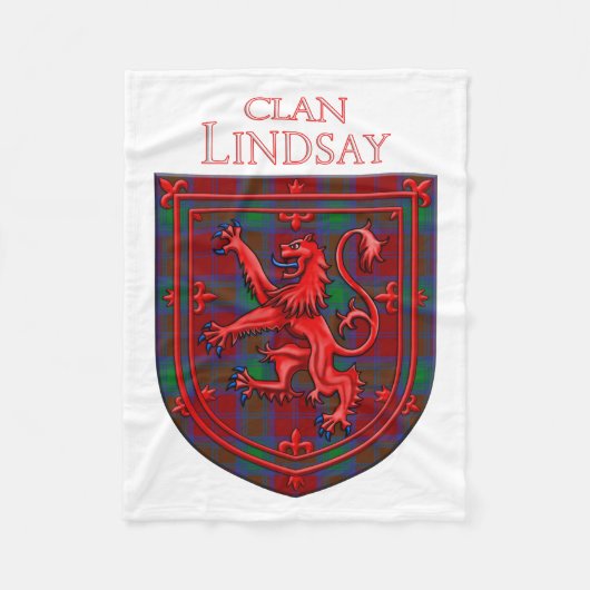 Lindsay Tartan Scottish Play Lion Rampant Fleece Deken (Voorkant)