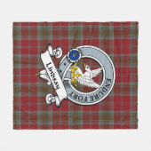 Lindsay Weathered Clan Badge Tartan Fleece Deken (Voorkant (Horizontaal))