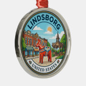 Lindsborg Kansas Metalen Ornament (Rechts)