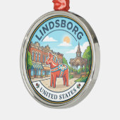 Lindsborg Kansas Metalen Ornament (Links)