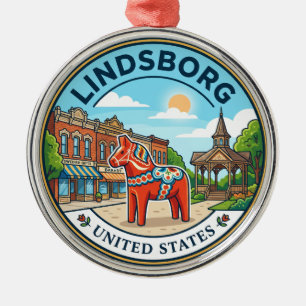 Lindsborg Kansas Metalen Ornament