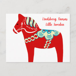 Lindsborg, Kansas Red Dala Horse Briefkaart