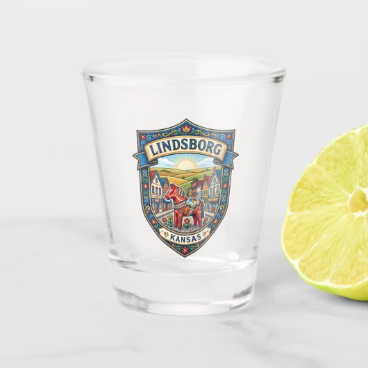 Lindsborg Kansas Shot Glas (Voorkant)