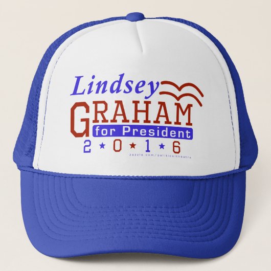 Lindsey Graham President 2016 Verkiezing Republike Trucker Pet (Voorkant)