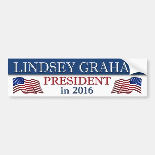 Lindsey Graham President in 2016 Bumpersticker (Voorkant)