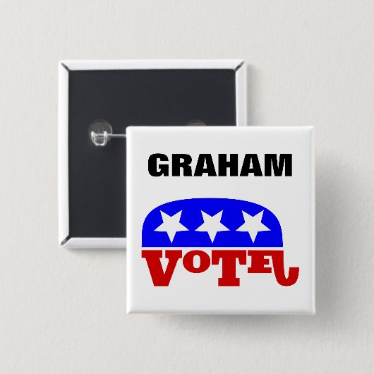 Lindsey Graham Republikeinse olifant Vierkante Button 5,1 Cm (Voorkant /achterkant)