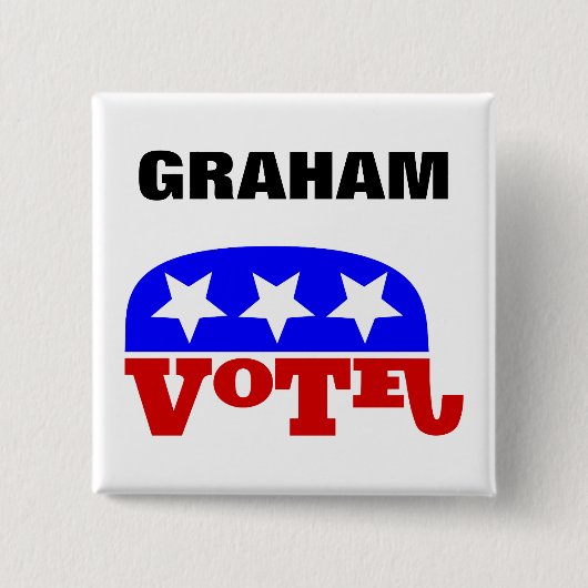 Lindsey Graham Republikeinse olifant Vierkante Button 5,1 Cm (Voorkant)