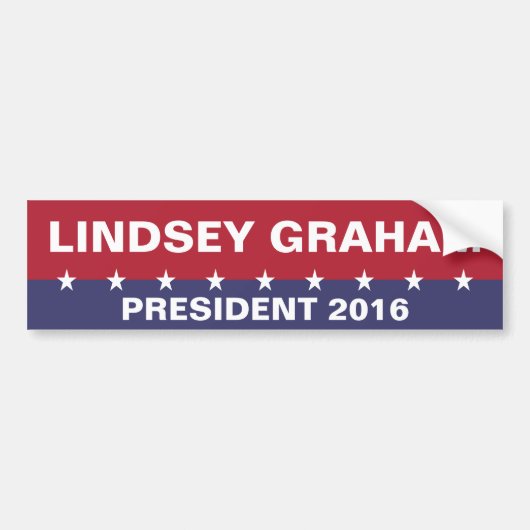 LINDSEY GRAHAM voor President 2016 Bumpersticker (Voorkant)