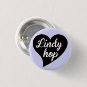 Lindy Hop Black Heart Lavender Ronde Button 3,2 Cm (Voorkant /achterkant)