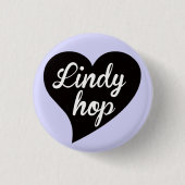 Lindy Hop Black Heart Lavender Ronde Button 3,2 Cm (Voorkant)
