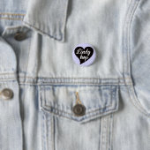 Lindy Hop Black Heart Lavender Ronde Button 3,2 Cm (In situ)