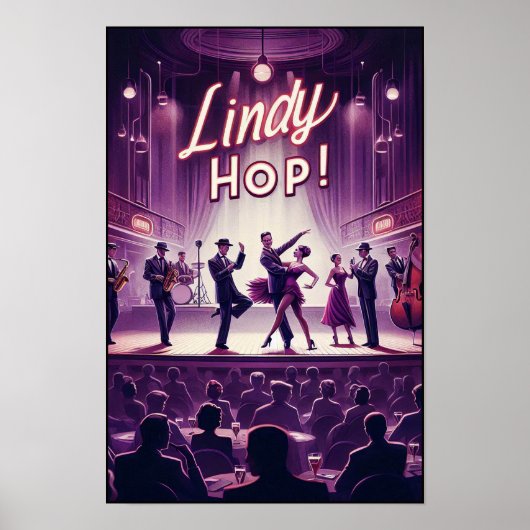 Lindy Hop Dance Hall Vintage Poster (Voorkant)