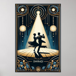 Lindy Hop Dance Hall Vintage Poster
