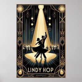 Lindy Hop Dance Hall Vintage Poster