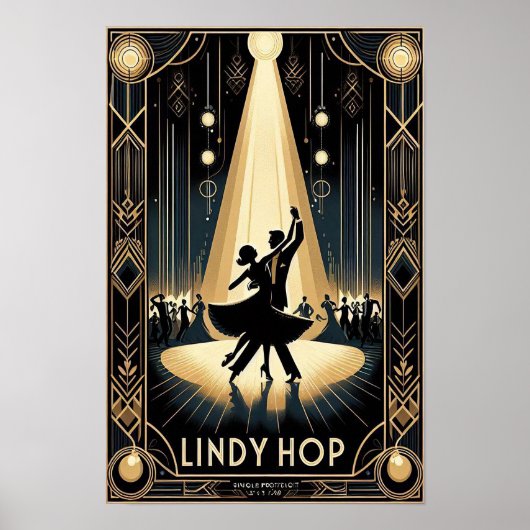 Lindy Hop Dance Hall Vintage Poster (Voorkant)