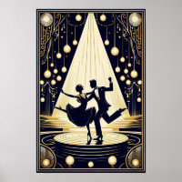 Lindy Hop Dance Hall Vintage Poster