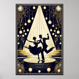 Lindy Hop Dance Hall Vintage Poster