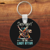 Lindy Hop Dancer Swinging Dancing Partner Swing Da Sleutelhanger (Voorkant)