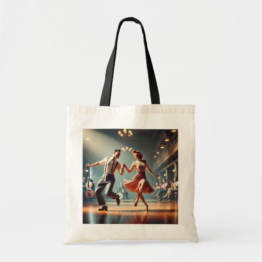 Lindy Hop Dancing Paar Tote Bag (Voorkant)