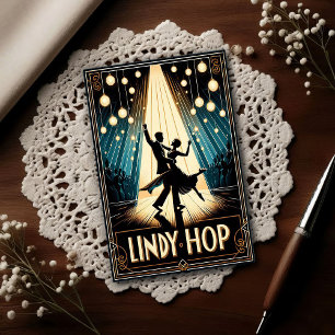 Lindy Hop Danszaal Vintage Briefkaart