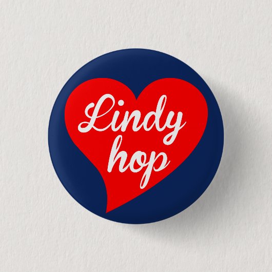 Lindy Hop Red Heart Sailor Ronde Button 3,2 Cm (Voorkant)