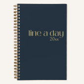 Line A Day Journal | Elegant Zwart & Goud Notitieboek (Voorkant)