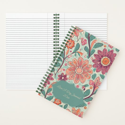 Line A Day Retro Floral Journal | Gepersonaliseerd Notitieboek (Binnen)