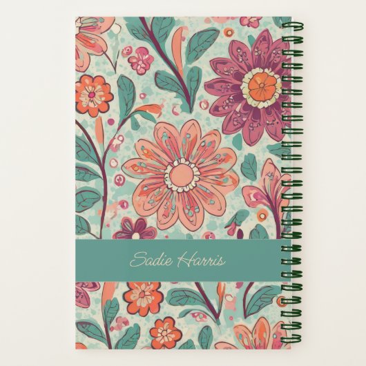 Line A Day Retro Floral Journal | Gepersonaliseerd Notitieboek (Achterkant)
