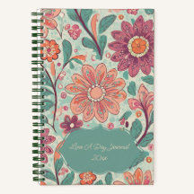 Line A Day Retro Floral Journal | Gepersonaliseerd
