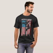 Line American Flag Electric Cable Patriotic Line T-shirt (Voorkant volledig)