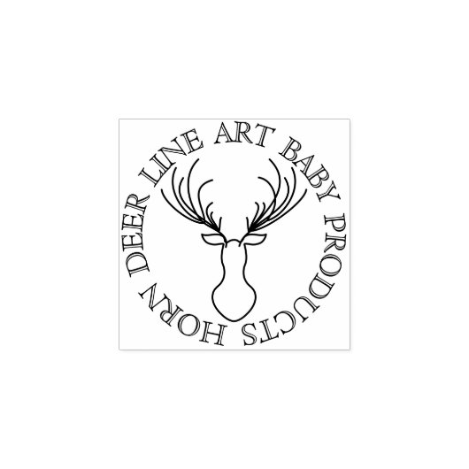Line Animal Circle Lijst Cute Horn Deer Rubberstempel (Afrduk)