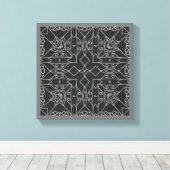 Line Art Abstract, oorspronkelijk gecentreerd zwar Canvas Afdruk (Insitu (Houten vloer))