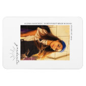 Line Art Afstuderen Foto-aankondiging Magneet (Horizontaal)