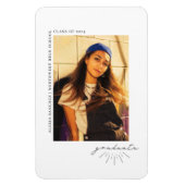 Line Art Afstuderen Foto-aankondiging Magneet (Verticaal)