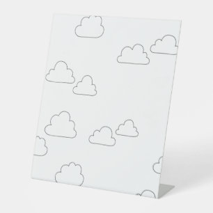 Line Art, Alabaster Pedestal Sign Reclamebord Met Voetstuk