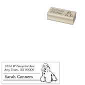 Line Art American Cocker Spaniel Retouradres Rubberstempel (Gestempeld)