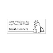 Line Art American Cocker Spaniel Retouradres Rubberstempel (Afrduk)