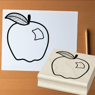 Line Art Apple voor ambachten en leraren Rubberstempel