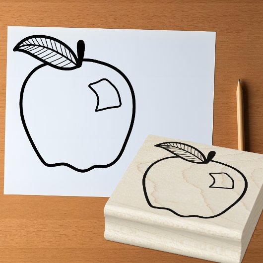 Line Art Apple voor ambachten en leraren Rubberstempel
