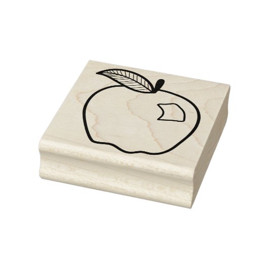 Line Art Apple voor ambachten en leraren Rubberstempel (Stempel)
