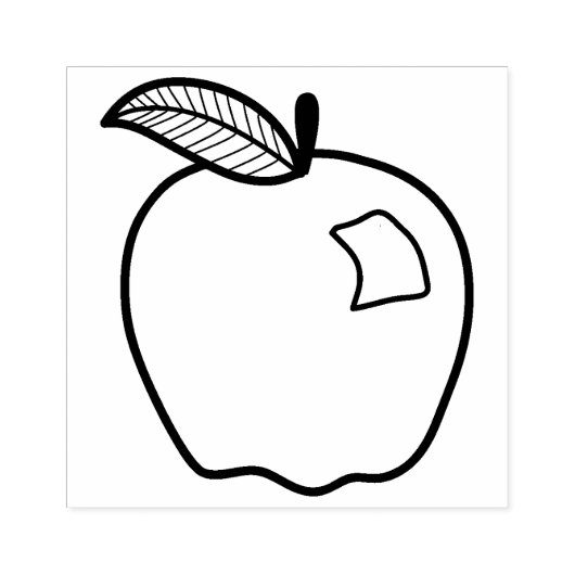 Line Art Apple voor ambachten en leraren Rubberstempel (Afrduk)