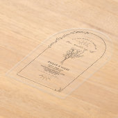 Line Art Arch Bloemen Boeket Huwelijk Acryl Uitnodigingen (Laagn)