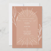 Line Art Arch Botanical Terra Cotta Wedding Kaart (Voorkant)
