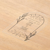 Line Art Arch Botanische bruiloft Acryl Uitnodigingen (Laagn)