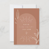 Line Art Arch Terracotta Script Weddenschap RSVP Kaartje (Voorkant)